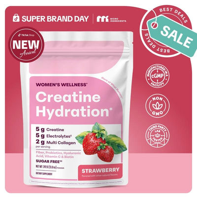 Creatine Hydration - 5g Creatine + 5g Electrolytes + 2g Collagen No Gluten, No GMO, No Sugar