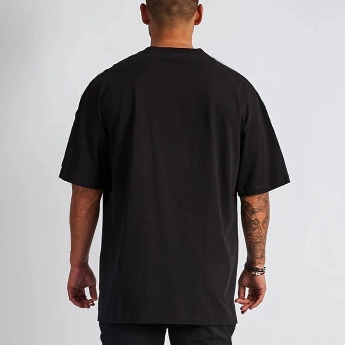 Black Oversized Plain T Shirt - Kingsire